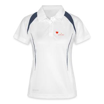 welcome - Frauen Polo atmungsaktiv - Weiß/Navy - Vorne
