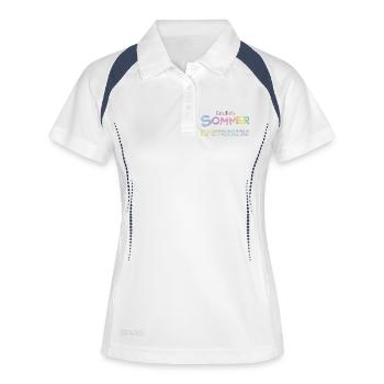 Endlich Sommer: Pastellfarben - Frauen Polo atmungsaktiv - Weiß/Navy - Vorne