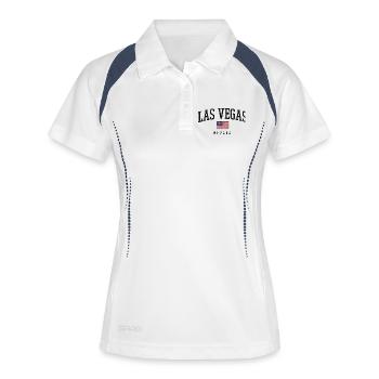 Design du drapeau vintage de Las Vegas, Nevada - Polo respirant Femme - blanc/marine - Devant