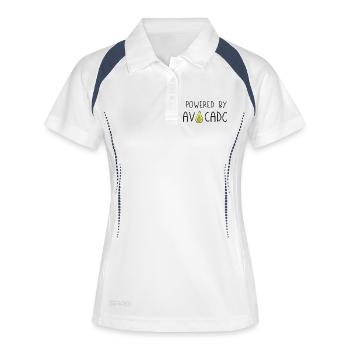Angetrieben von Avocado - Frauen Polo atmungsaktiv - Weiß/Navy - Vorne
