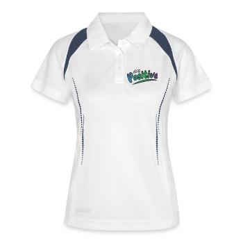 Bleib Positiv - Frauen Polo atmungsaktiv - Weiß/Navy - Vorne