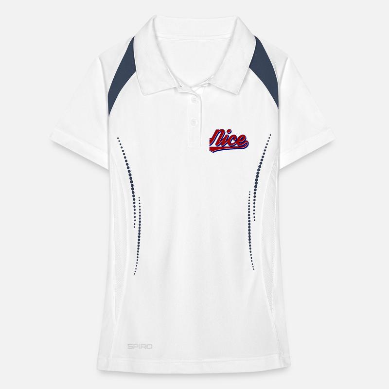 Style de logo rétro Nice Script Polo respirant Femme