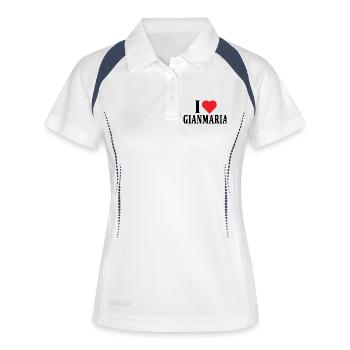 T-Shirt Ich liebe Gianmaria T-Shirt Geschenkidee - Frauen Polo atmungsaktiv - Weiß/Navy - Vorne