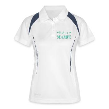 MAMIE. MAMAN. FÊTE DES MÈRES - Polo respirant Femme - blanc/marine - Devant