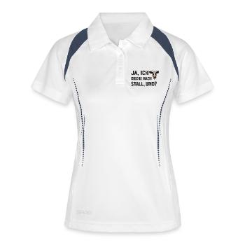 Kuh Landwirt - Frauen Polo atmungsaktiv - Weiß/Navy - Vorne