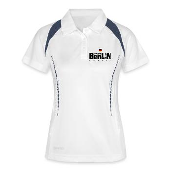 Écusson cocarde allemand minimaliste - Polo respirant Femme - blanc/marine - Devant
