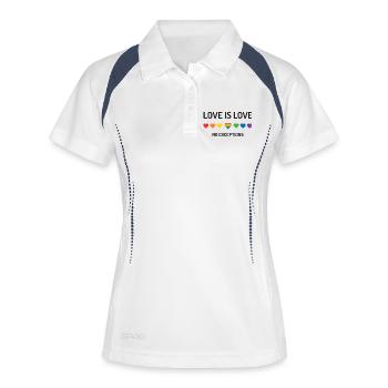 Mois de la fierté LGBT - L’amour est l’amour. Aucune exception. - Polo respirant Femme - blanc/marine - Devant