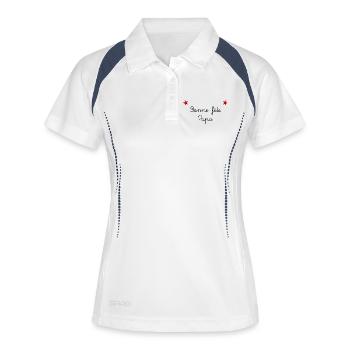 DAD. FATHER'S DAY. HAPPY FATHER'S DAY. HAPPY BIRTHDAY. - Women's Polo breathable - white/navy - Front