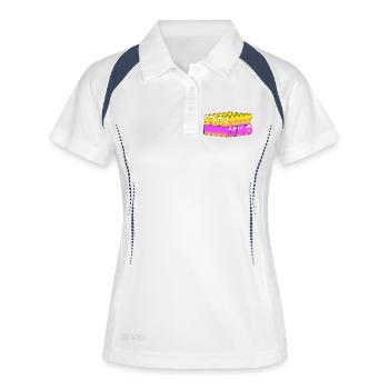 Stay Mild - Look rétro néon 3D - Polo respirant Femme - blanc/marine - Devant