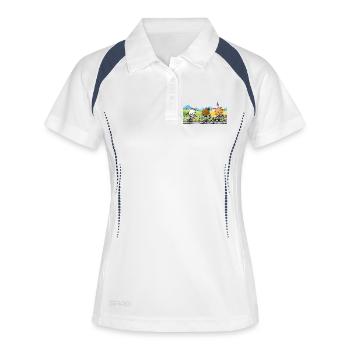 Cycling trip with friends - Women's Polo breathable - white/navy - Front
