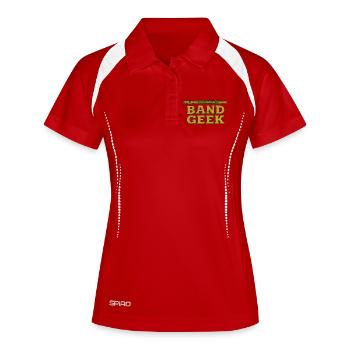 Band Geek Musikalische Flöte - Frauen Polo atmungsaktiv - Weiß/Navy - Vorne