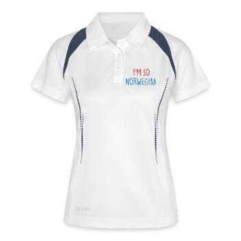 Je suis tellement norvégien Norvège - Polo respirant Femme - blanc/marine - Devant