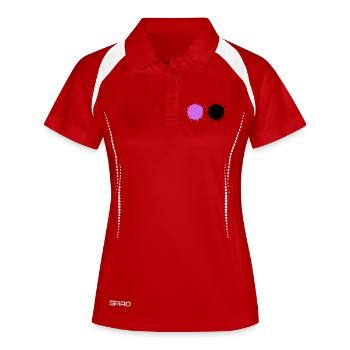 Lila Schwarz - Frauen Polo atmungsaktiv - Weiß/Navy - Vorne