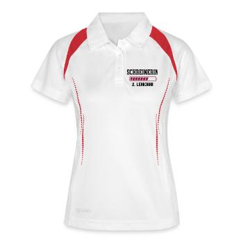 Apprentissage charpentier 2ème année d’apprentissage en menuiserie - Polo respirant Femme - blanc/marine - Devant