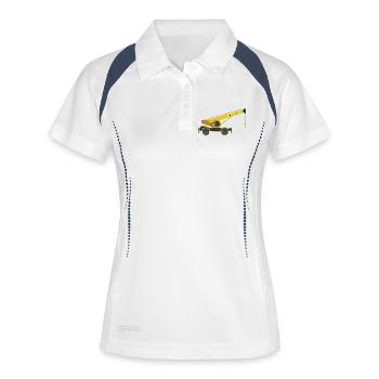 Kranwagen - Frauen Polo atmungsaktiv - Weiß/Navy - Vorne