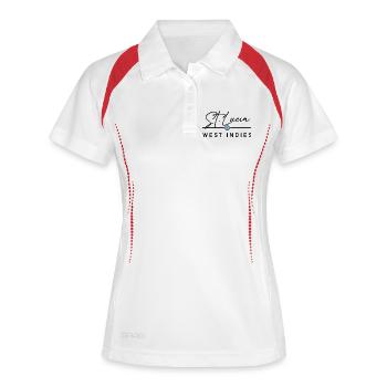 St. Lucia - West Indies - Caribbean - Women's Polo breathable - white/navy - Front