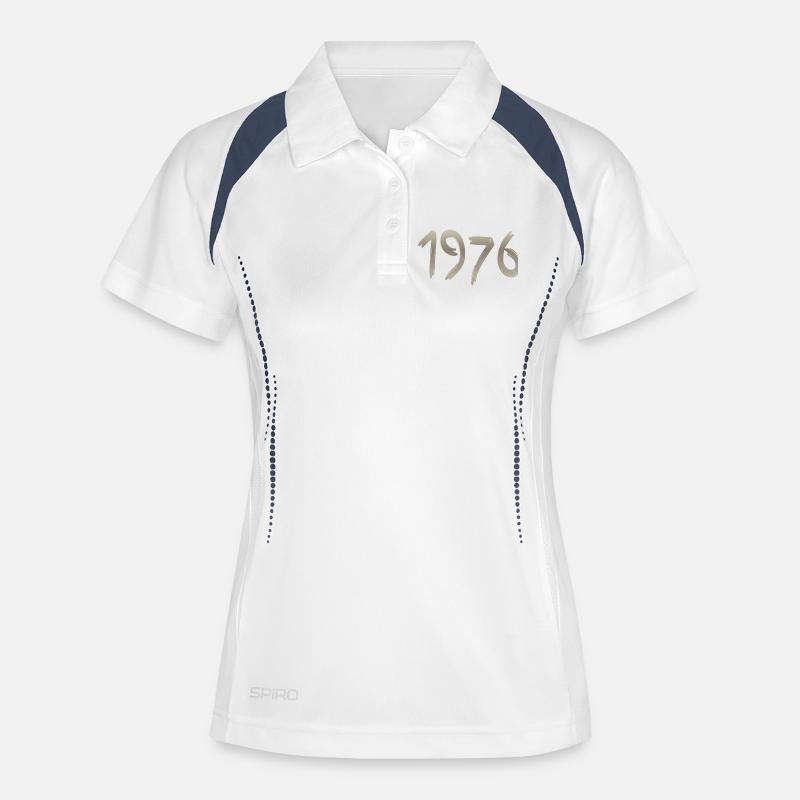 Year 1976 with a handmade stroke - Women's Polo breathable - white/navy