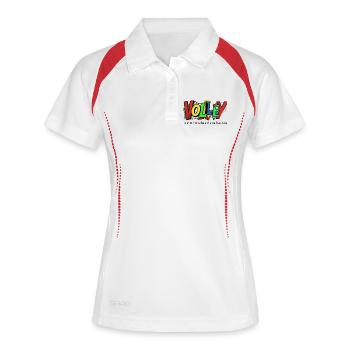 Conception de volley de tennis pour entraîneurs et fans de tennis - Polo respirant Femme - blanc/marine - Devant