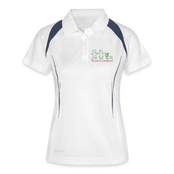 Christmas – Gingerbread Family with Dachshund (green) - Women's Polo breathable - white/navy - Front