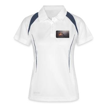 Hoof track in the ash floor - Women's Polo breathable - white/navy - Front