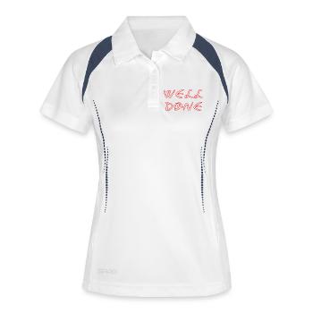 WELL_DONE - Frauen Polo atmungsaktiv - Weiß/Navy - Vorne