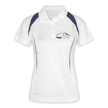 Stuffy sleeping cat - Women's Polo breathable - white/navy - Front