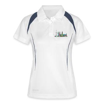 Munich City Skyline Marienplatz Modern Line Art - Women's Polo breathable - white/navy - Front