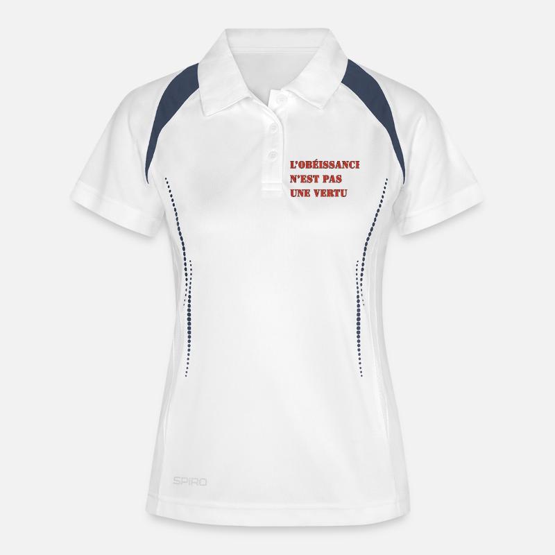 OBEDIENCE IS NOT A VIRTUE - Women's Polo breathable - white/navy