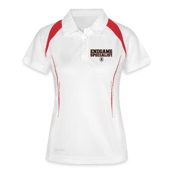 Spécialiste de la Finale Échecs Tour et Tactique - Polo respirant Femme - blanc/marine - Devant