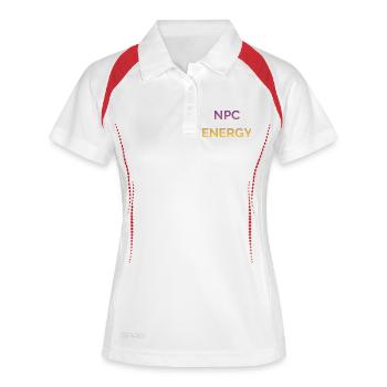 Logo du Gradient d’Énergie NPC - Polo respirant Femme - blanc/marine - Devant