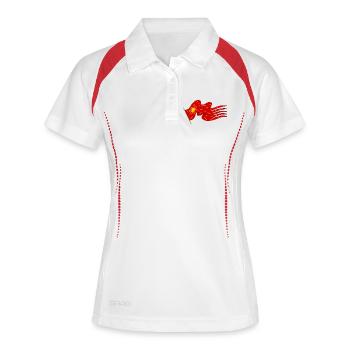 Oriflamme - Drapeau Soleil en Feu - Polo respirant Femme - blanc/marine - Devant