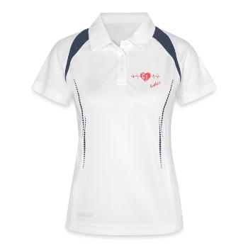 Cœur turc avec drapeau et ECG - Polo respirant Femme - blanc/marine - Devant
