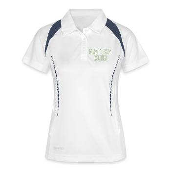 Matcha Club Logo - Polo respirant Femme - blanc/marine - Devant