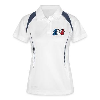 Liberté Tricolore France – Typographie Brush - Polo respirant Femme - blanc/marine - Devant