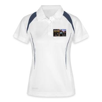 Fluffy Umarmung Punchline - Frauen Polo atmungsaktiv - Weiß/Navy - Vorne