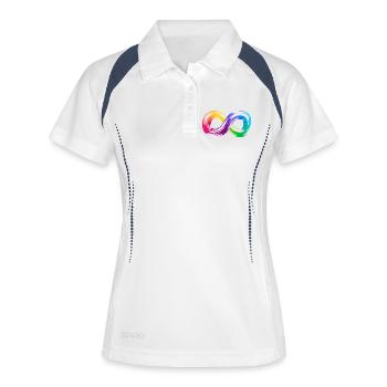 Coup de pinceau Rainbow Infinity - Polo respirant Femme - blanc/marine - Devant