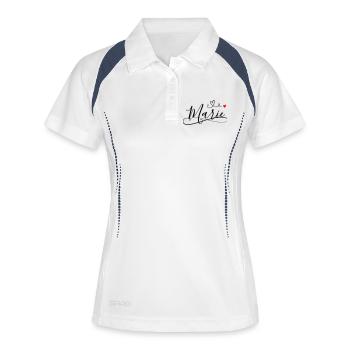 Marie surname first name with heart décor - Women's Polo breathable - white/navy - Front