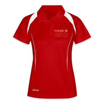 Fabriqué en RDA - Polo respirant Femme - blanc/marine - Devant