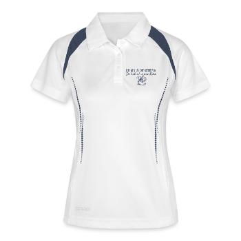 Werkstatt Da hab ich meine Ruhe Handwerker - Frauen Polo atmungsaktiv - Weiß/Navy - Vorne