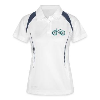 Conception de silhouettes de VTT - Polo respirant Femme - blanc/marine - Devant