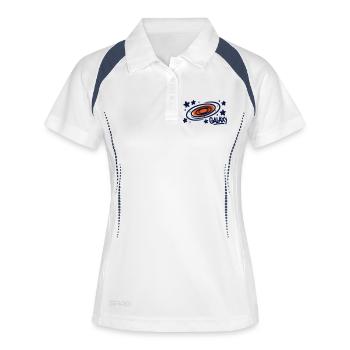 Galaxy Spiral Graffiti Logo - Polo respirant Femme - blanc/marine - Devant