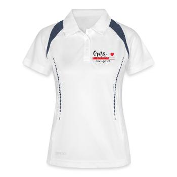 Oma 2027 - Frauen Polo atmungsaktiv - Weiß/Navy - Vorne