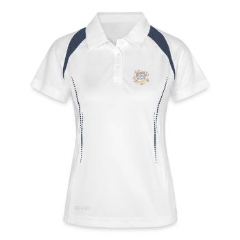 Babyglück - Frauen Polo atmungsaktiv - Weiß/Navy - Vorne