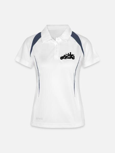 trike - Polo respirant Femme - blanc/marine