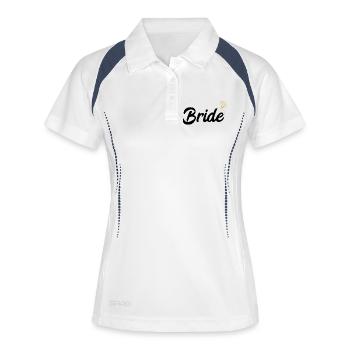 Mariée mariée t-shirt I Bachelorette Party JGA - Polo respirant Femme - blanc/marine - Devant