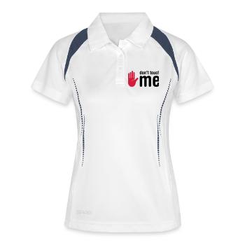 don't touch me - Polo respirant Femme - blanc/marine - Devant