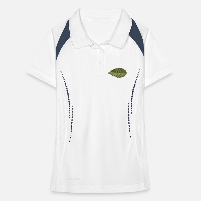Leaf Structure Olive Green Pattern Women's Polo breathable