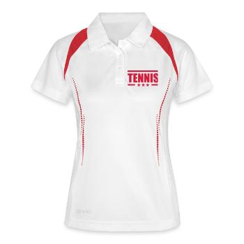 Tennis - Sport - Ball - Player - Game - Sportsman - Polo respirant Femme - blanc/marine - Devant
