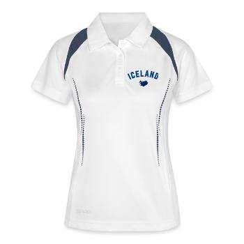Iceland Blue Map Bow Design - Women's Polo breathable - white/navy - Front