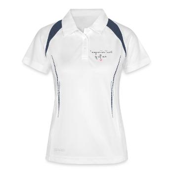 Katze Haustier Katzenhaar Katzen lustig Geschenk - Frauen Polo atmungsaktiv - Weiß/Navy - Vorne